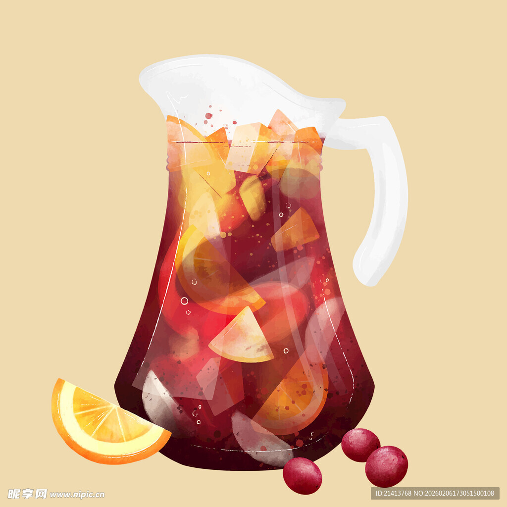 水果冰饮壶中的缤纷美味