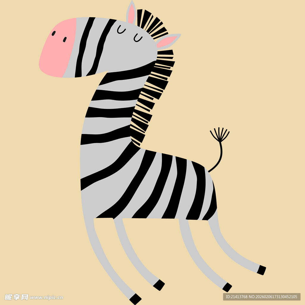 可爱卡通斑马形象