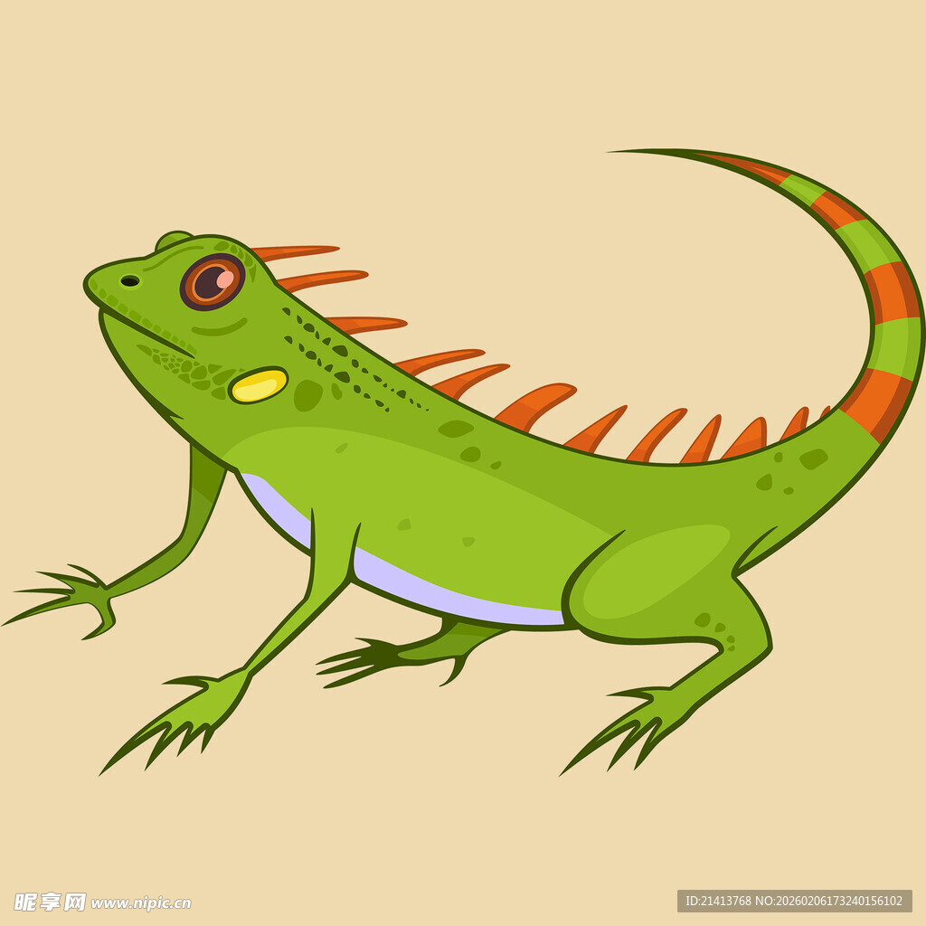 卡通绿蜥蜴形象设计
