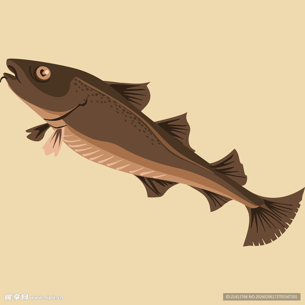 卡通风格深海鱼插画