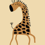 卡通长颈鹿插画