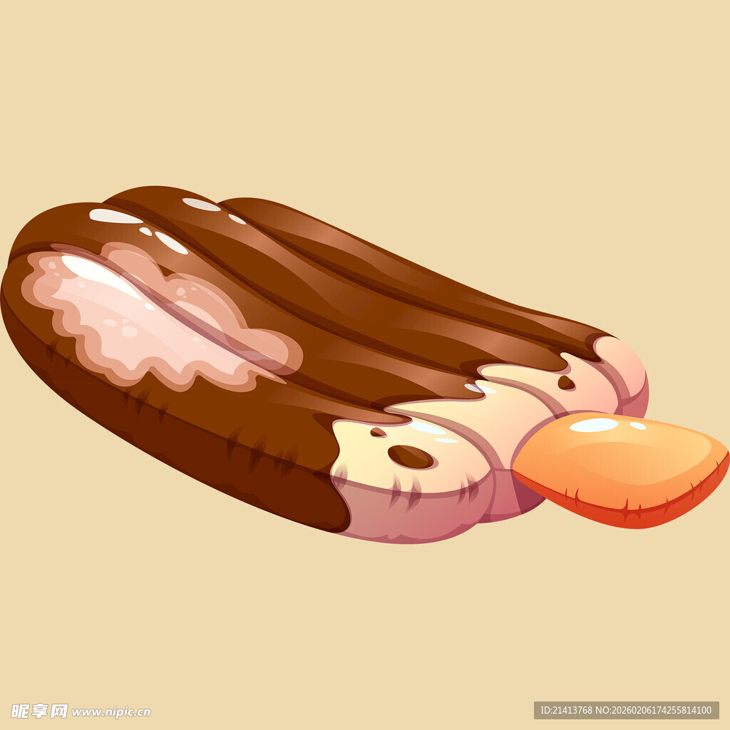 巧克力淋面夹心冰淇淋