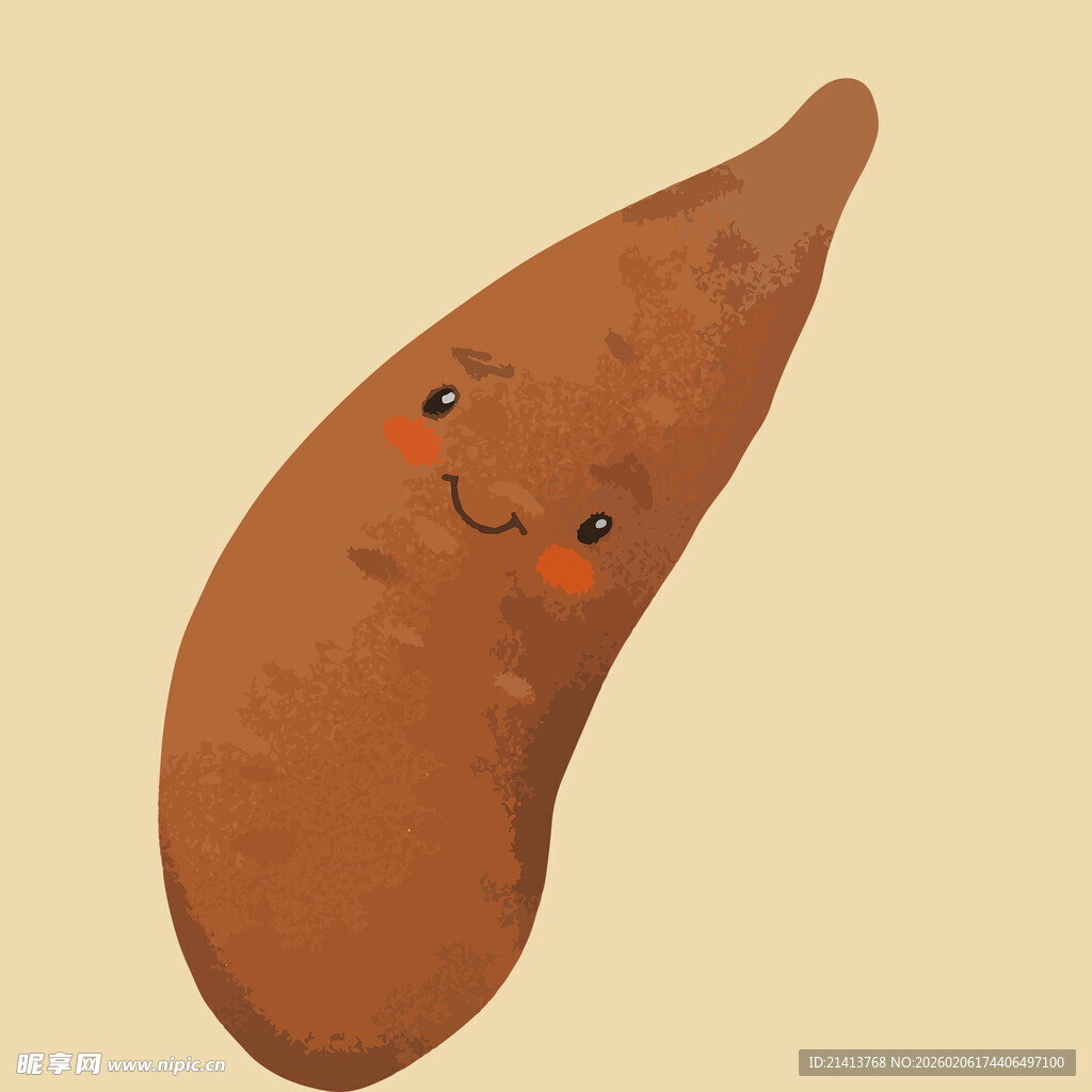 可爱拟人化红薯插画