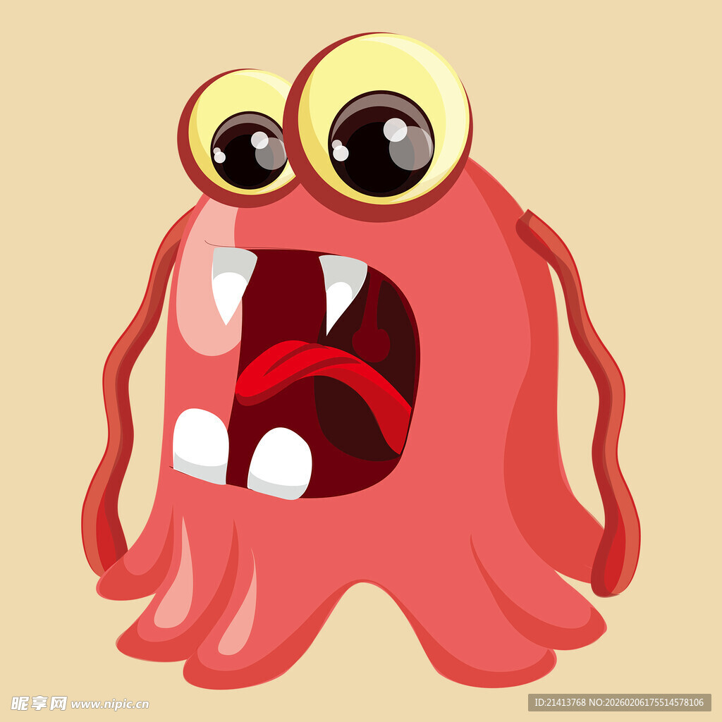 可爱红色大眼怪物形象