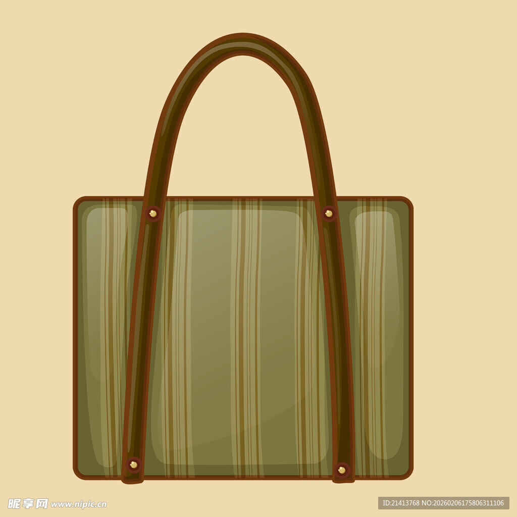 复古条纹手提包