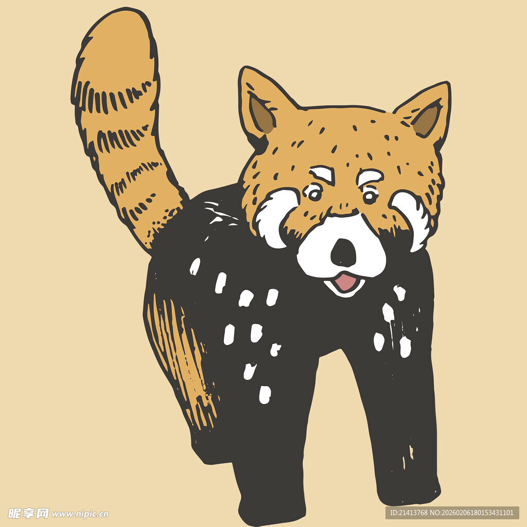 卡通小熊猫的趣味形象