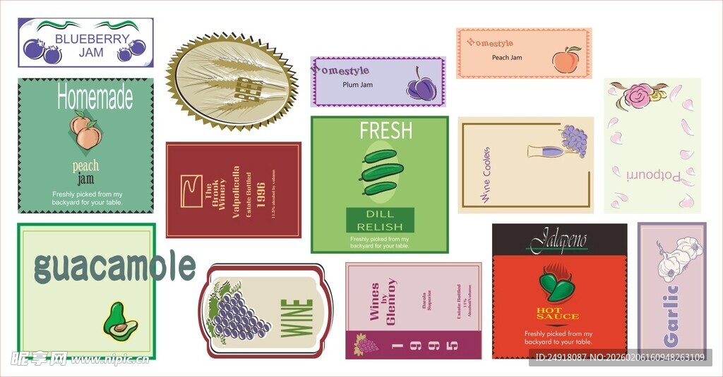 多彩标语卡片设计素材