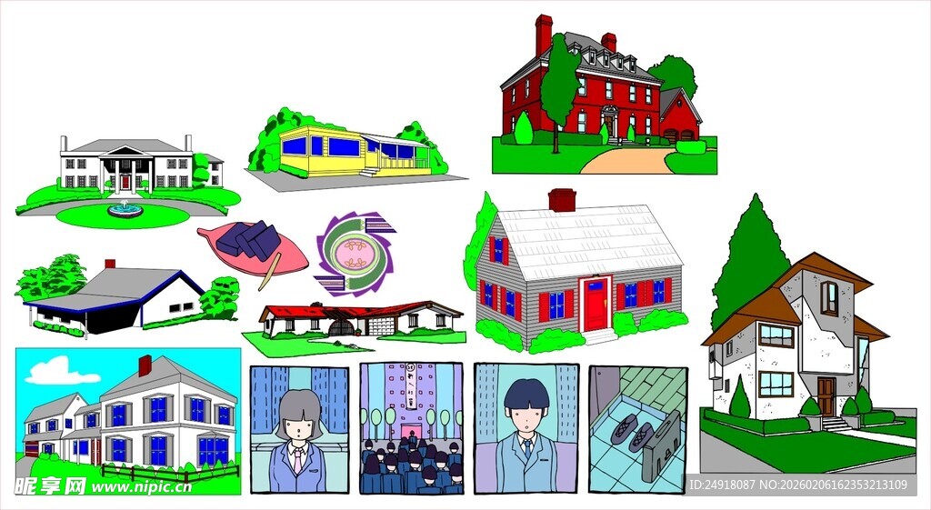 多样建筑剪纸艺术作品