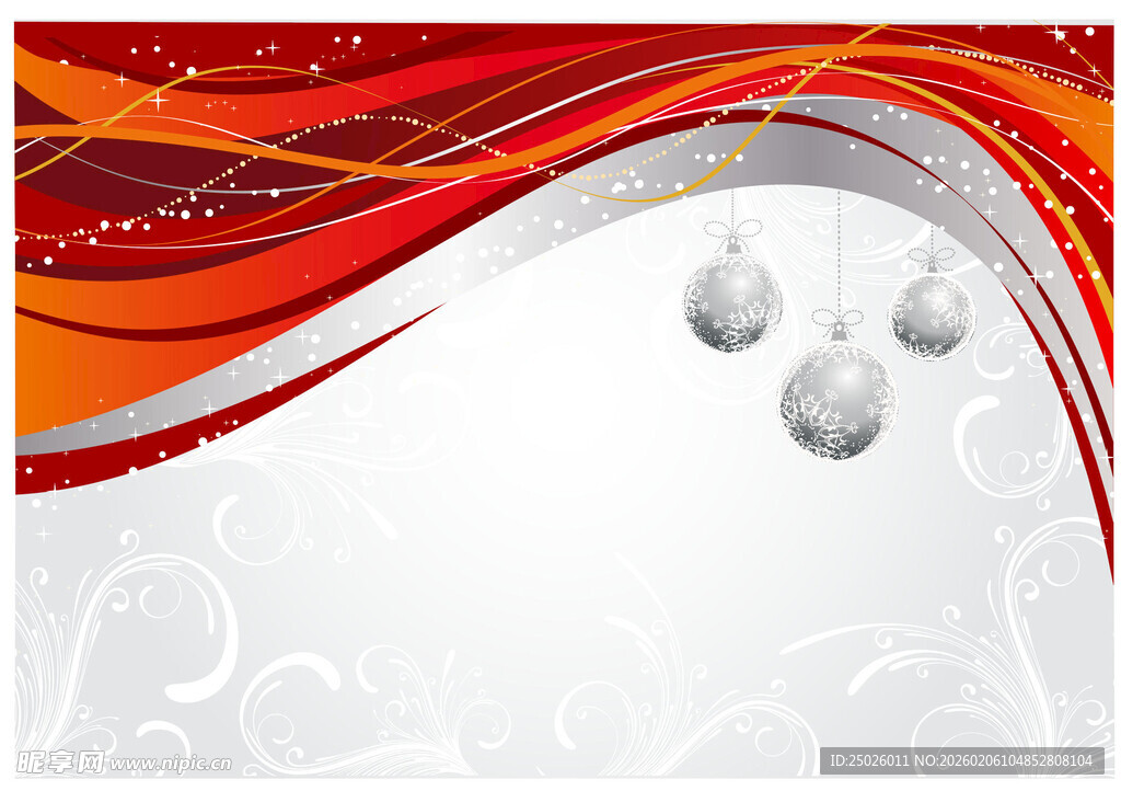 动感线条与装饰球背景图