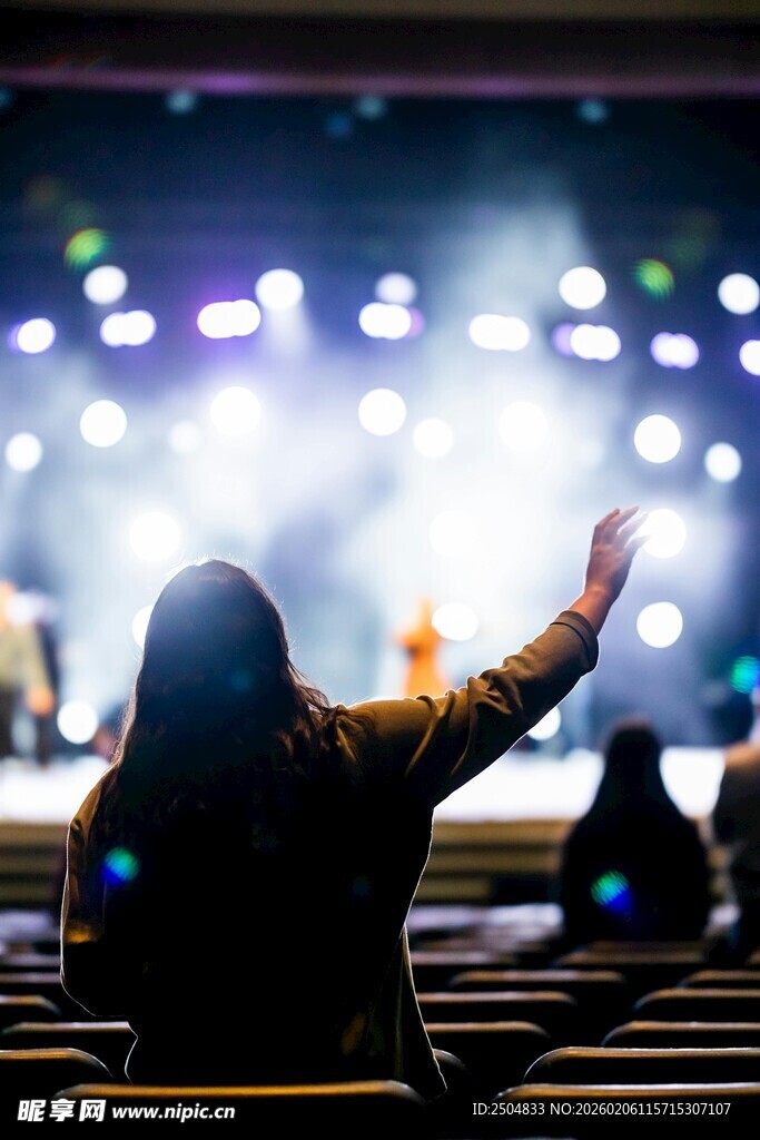 观众在演唱会现场热情欢呼