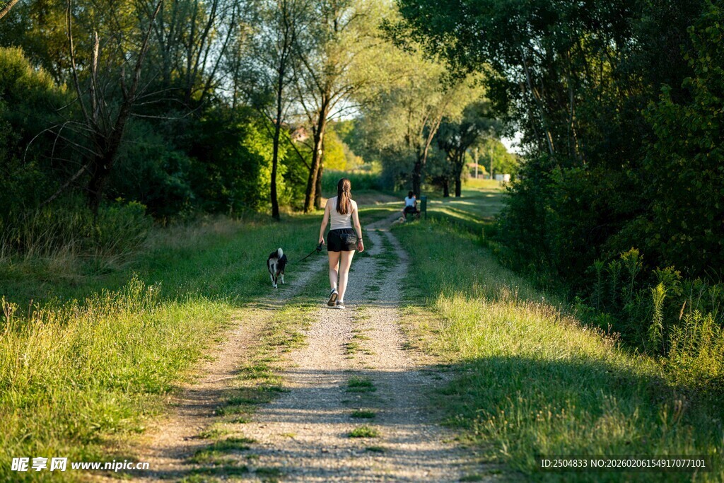 林间小道上的骑行者