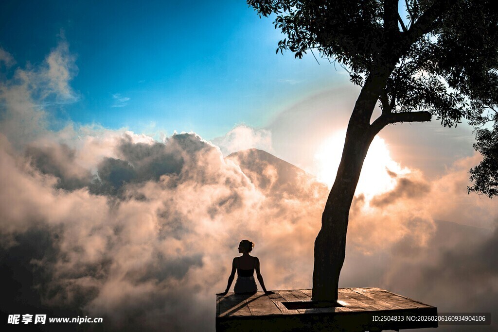 独坐云端树旁 沉思者