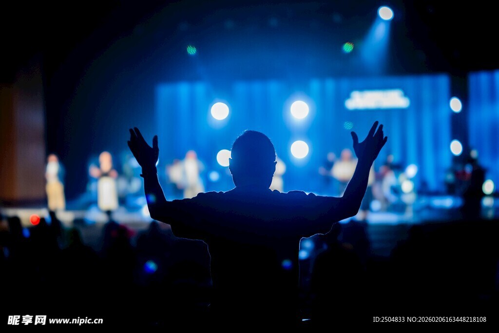 舞台前热情欢呼的观众