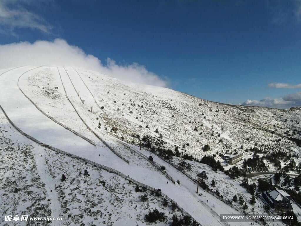 雪山壮丽景色俯瞰图