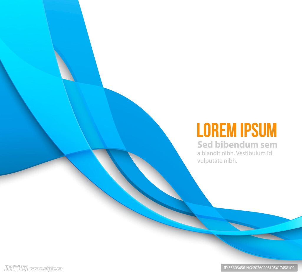 蓝色动感飘带背景图