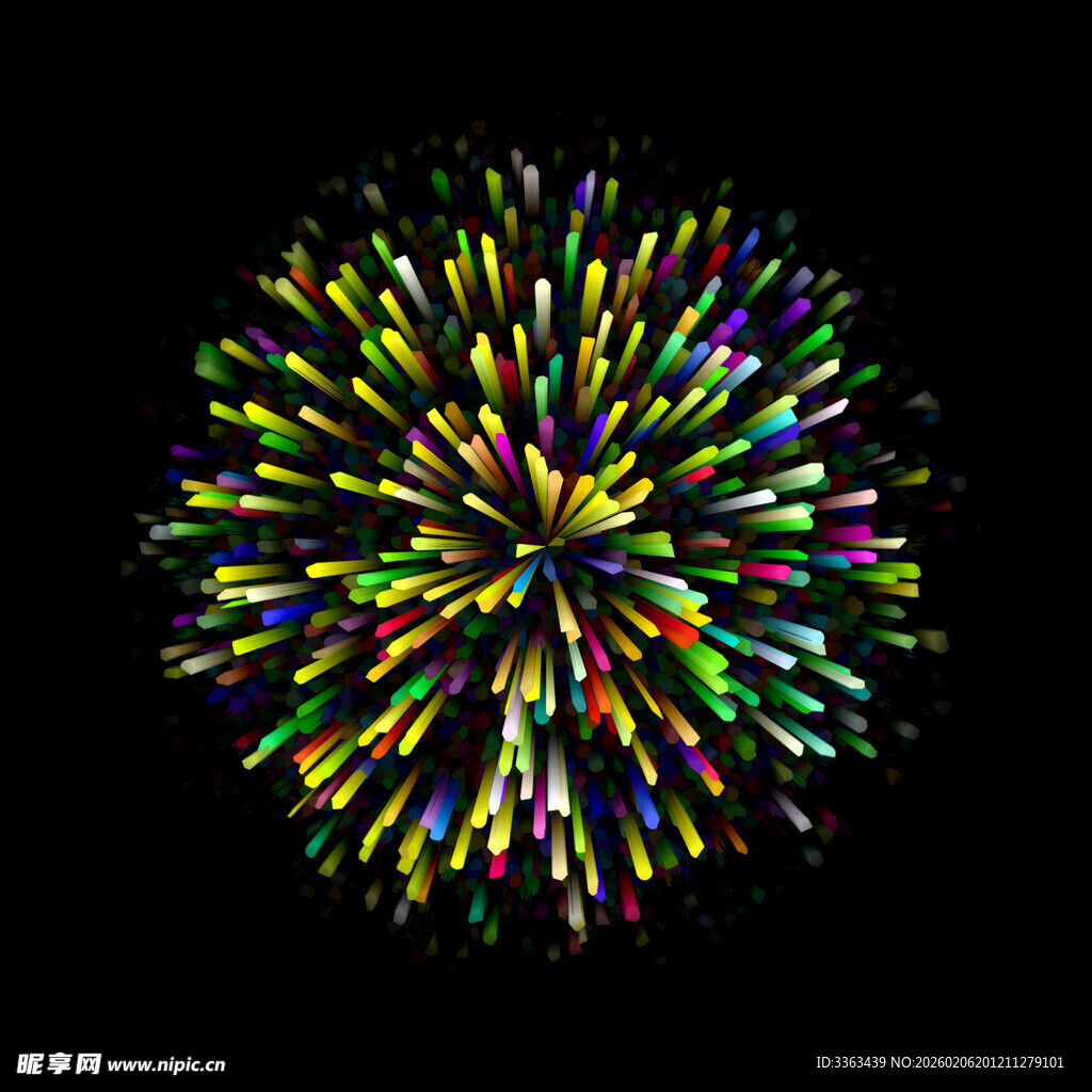 绚丽多彩烟花绽放瞬间