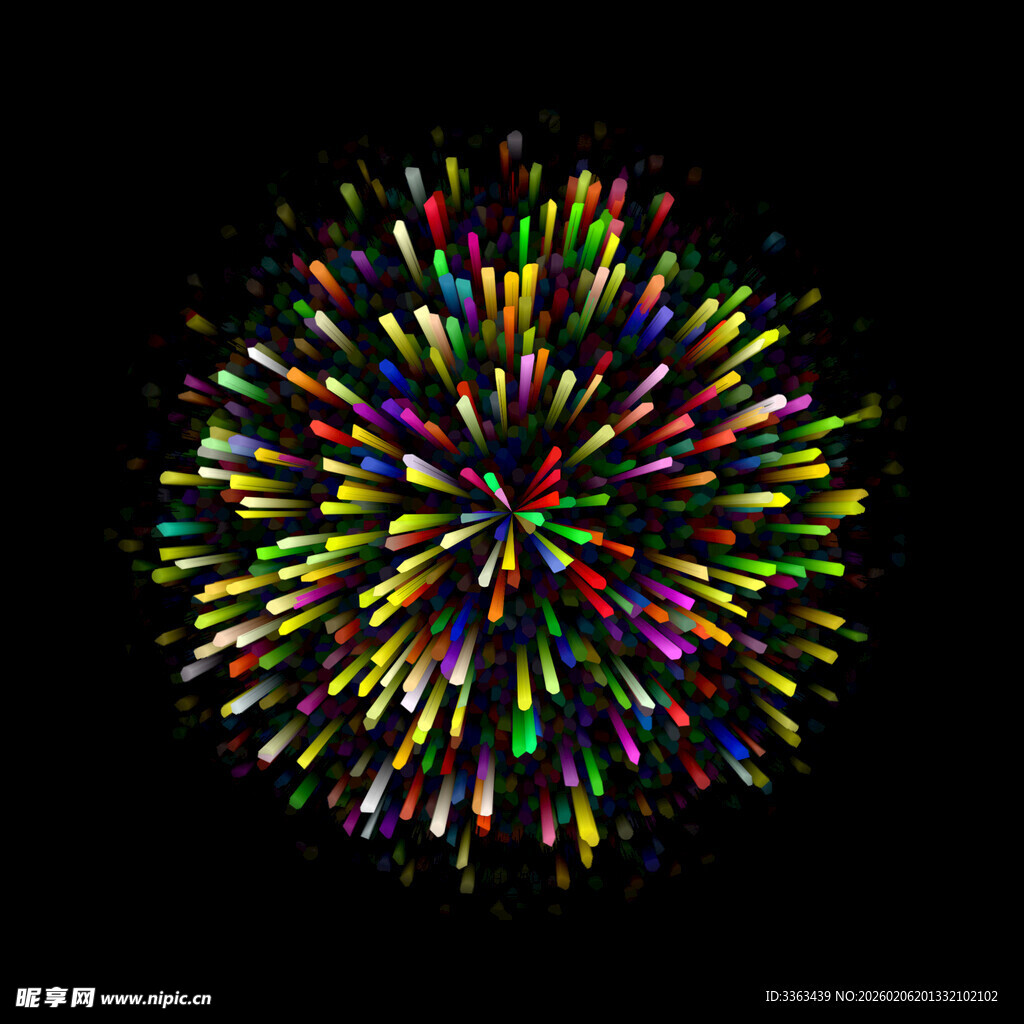 绚丽多彩烟花绽放瞬间