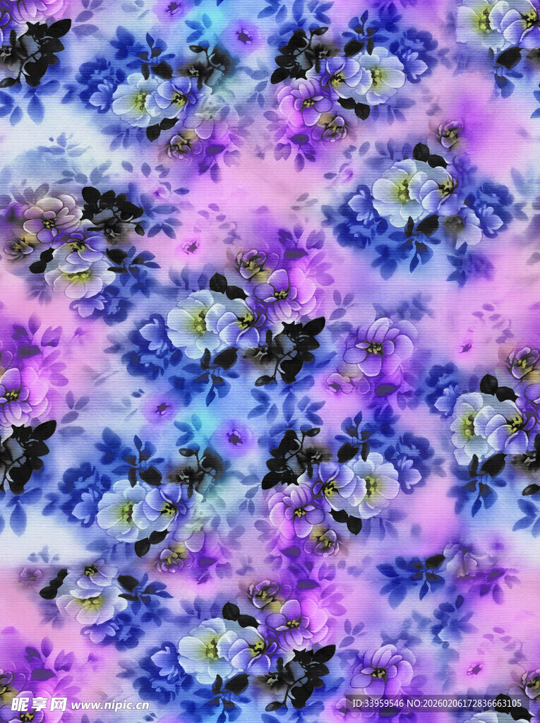 梦幻花卉抽象图案纹理