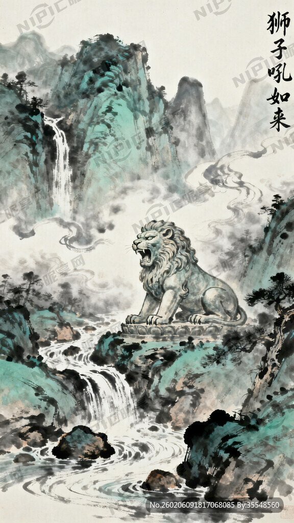 山谷 狮子吼如来 山水 写意