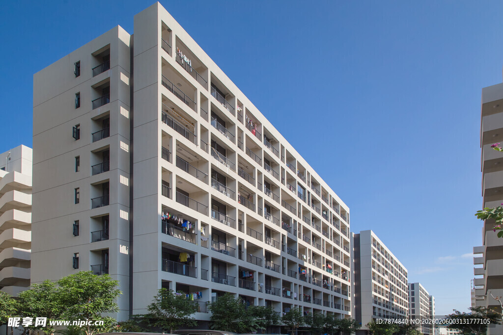 现代高层居民住宅楼