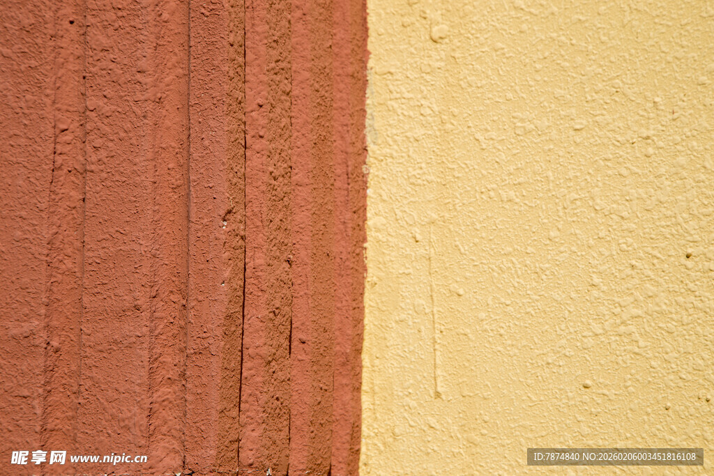 双色墙面纹理特写