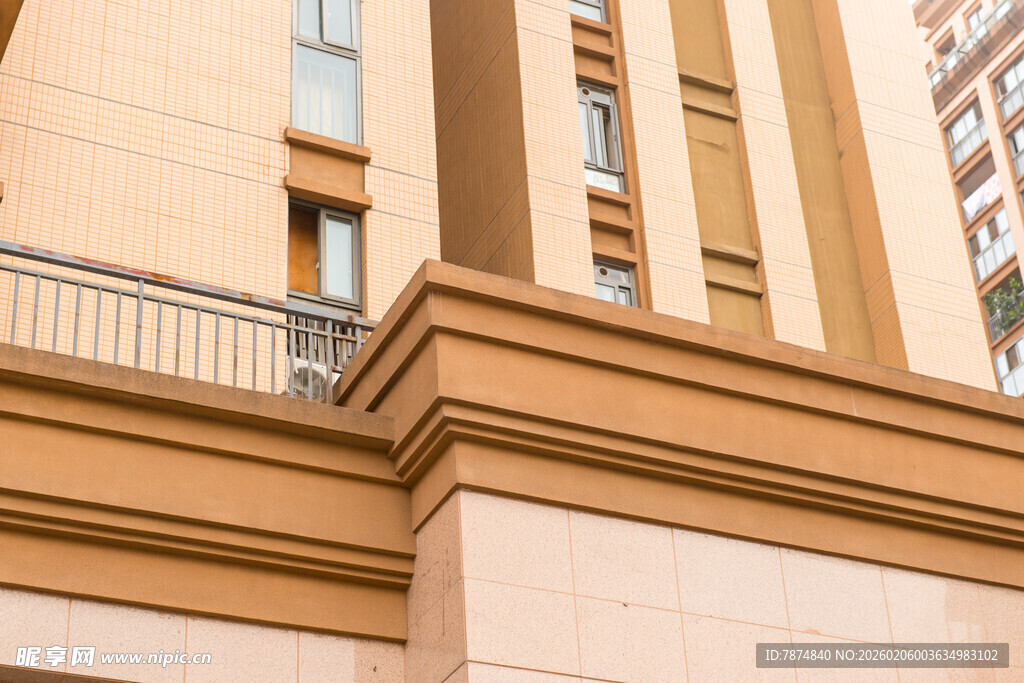 现代建筑外立面局部特写