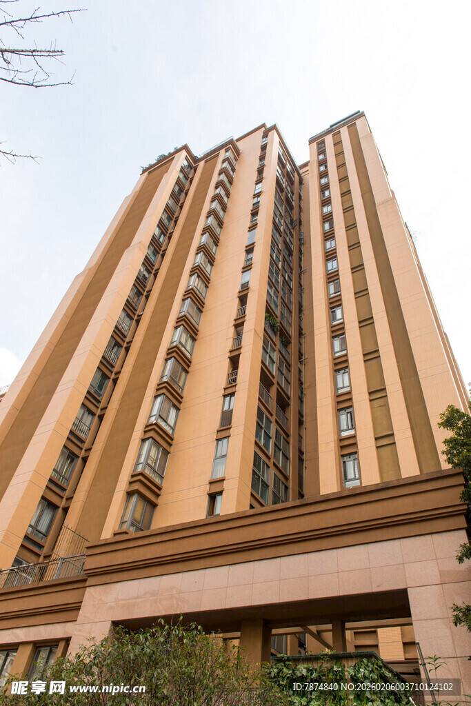 高层住宅楼外观景致