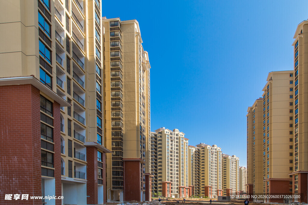 高楼林立的现代住宅小区