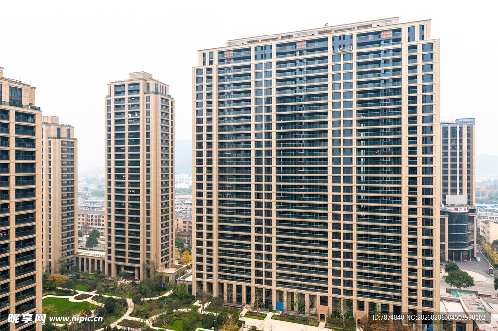 城市高层住宅建筑群景观