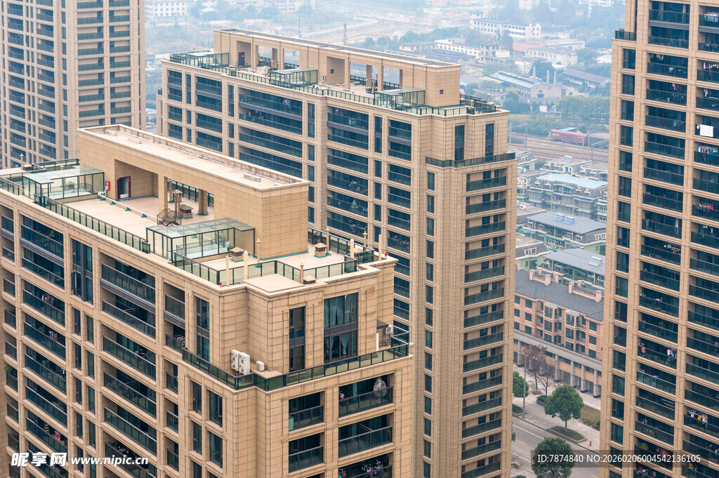 城市高层住宅建筑群景观