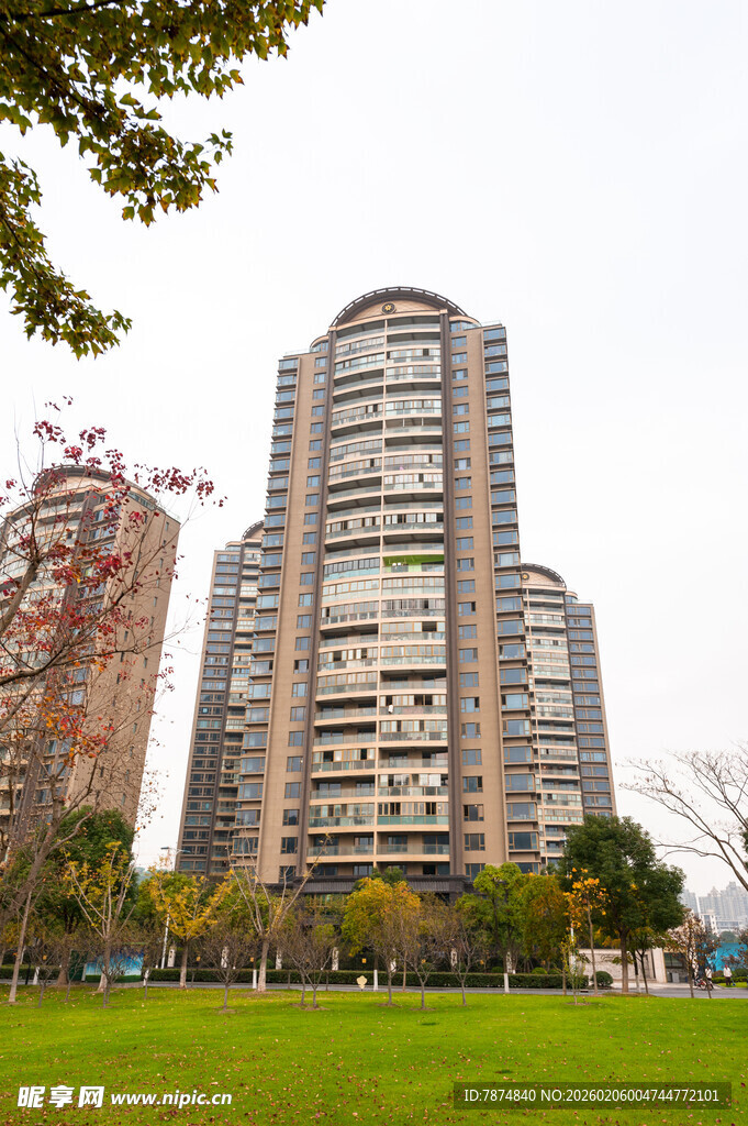 城市中的高层住宅景观