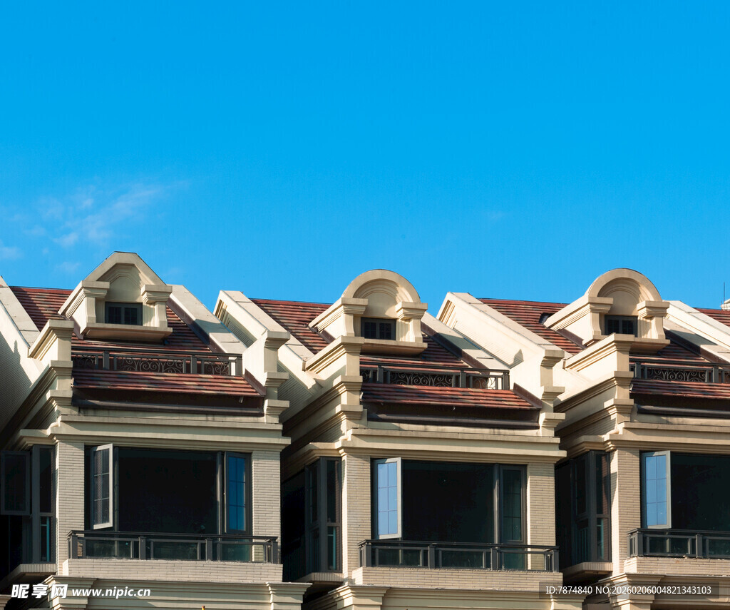 欧式风格屋顶建筑景观