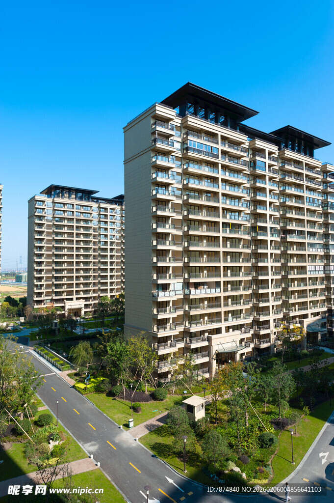 高层住宅区俯瞰景观