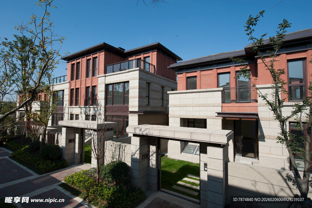 现代风格联排别墅景观