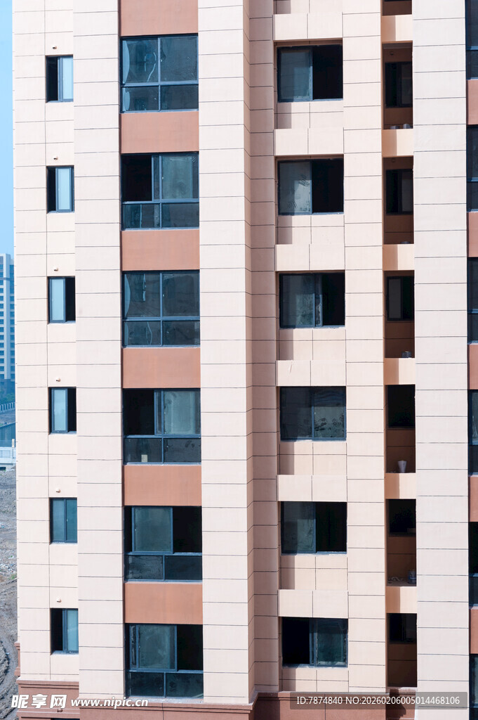 现代高层住宅楼外观