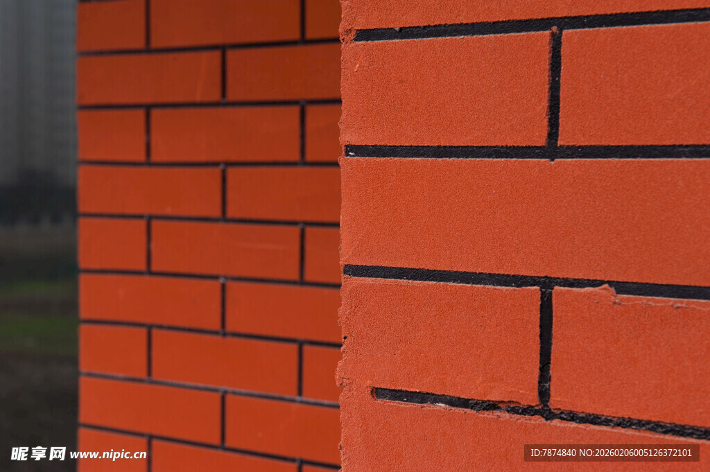 红砖墙面特写
