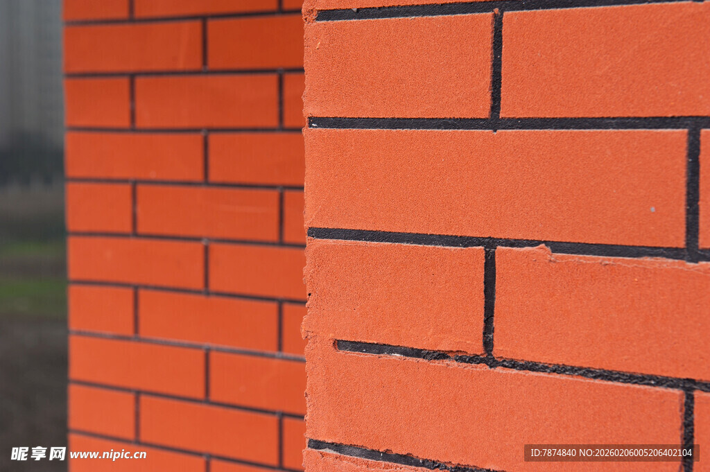 红砖墙面特写