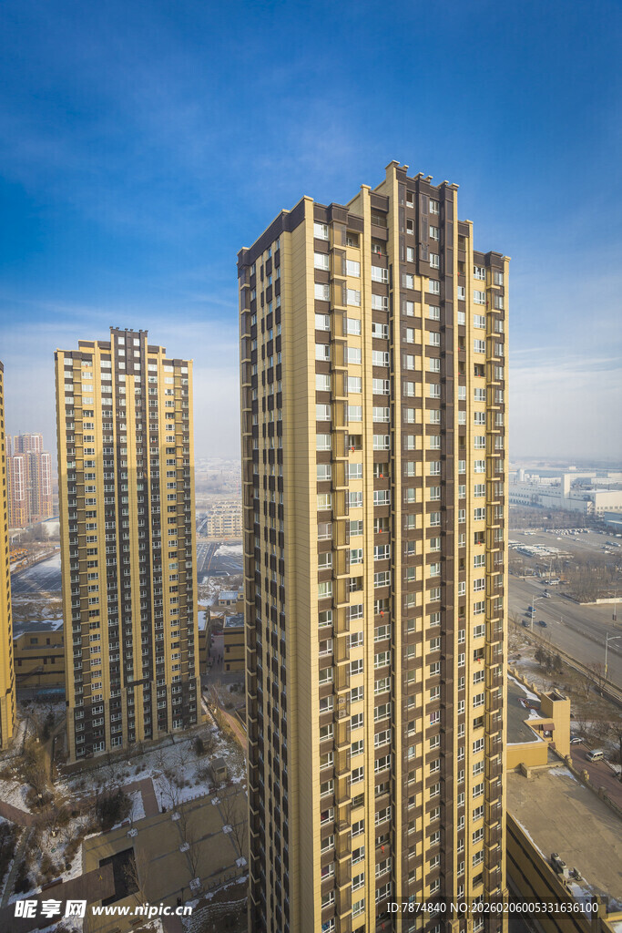 城市高层住宅建筑群景观