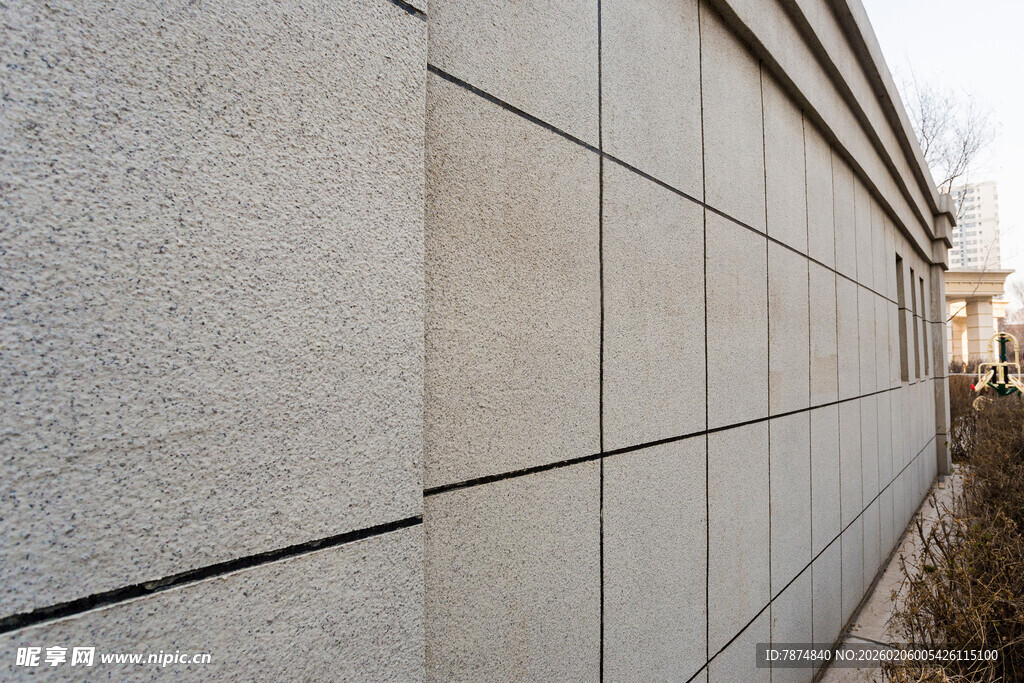 灰色石材墙面建筑外观
