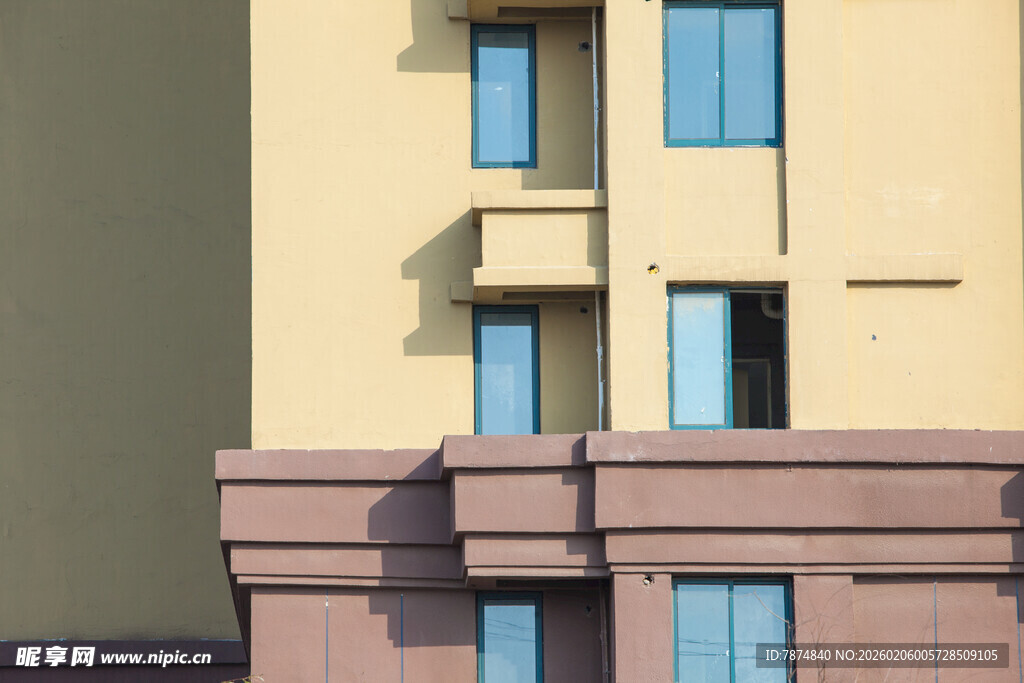 现代建筑外立面局部特写