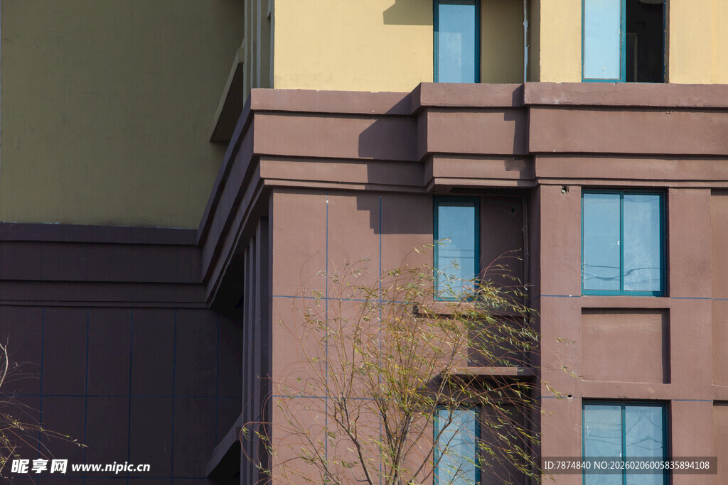 现代建筑外观局部特写