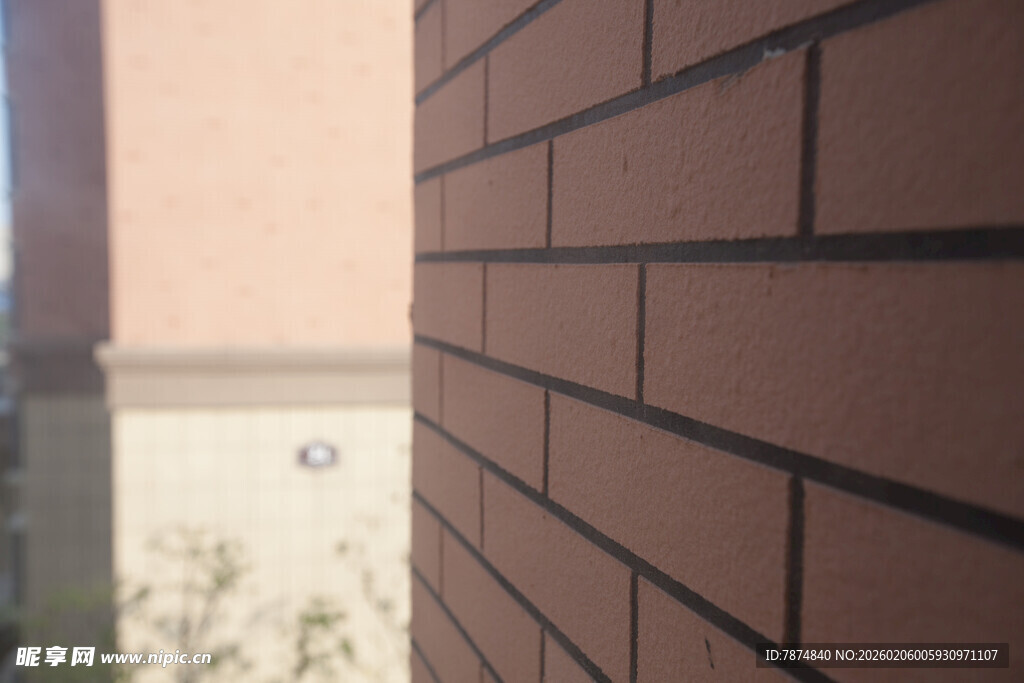 棕色砖墙外观特写