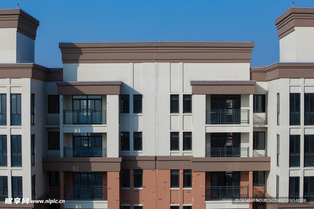 现代多层住宅楼外观