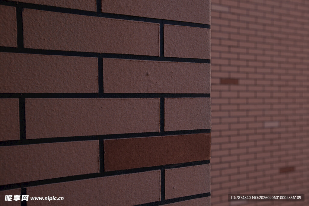 棕色砖墙纹理特写