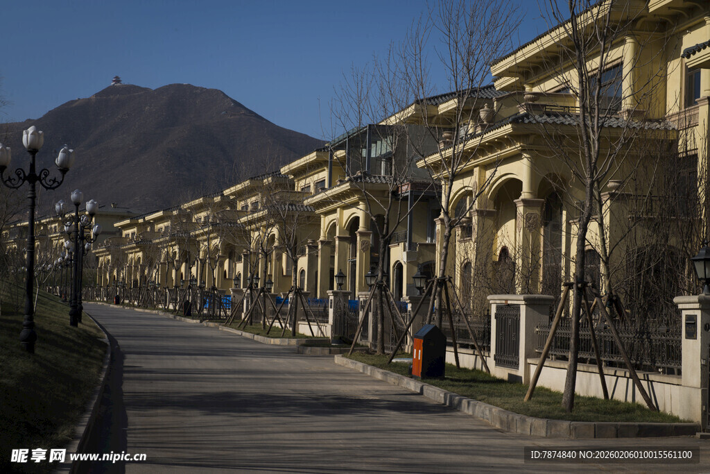 欧式别墅街道风景