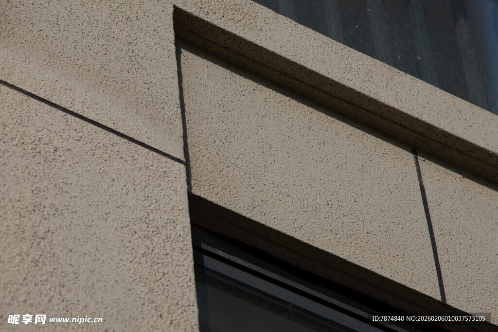 建筑外墙石材细节特写