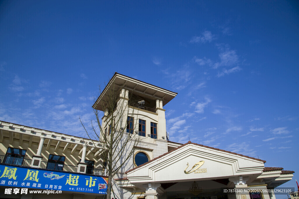 欧式风格钟楼建筑景观