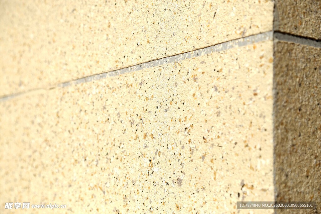 米黄色石材墙面细节
