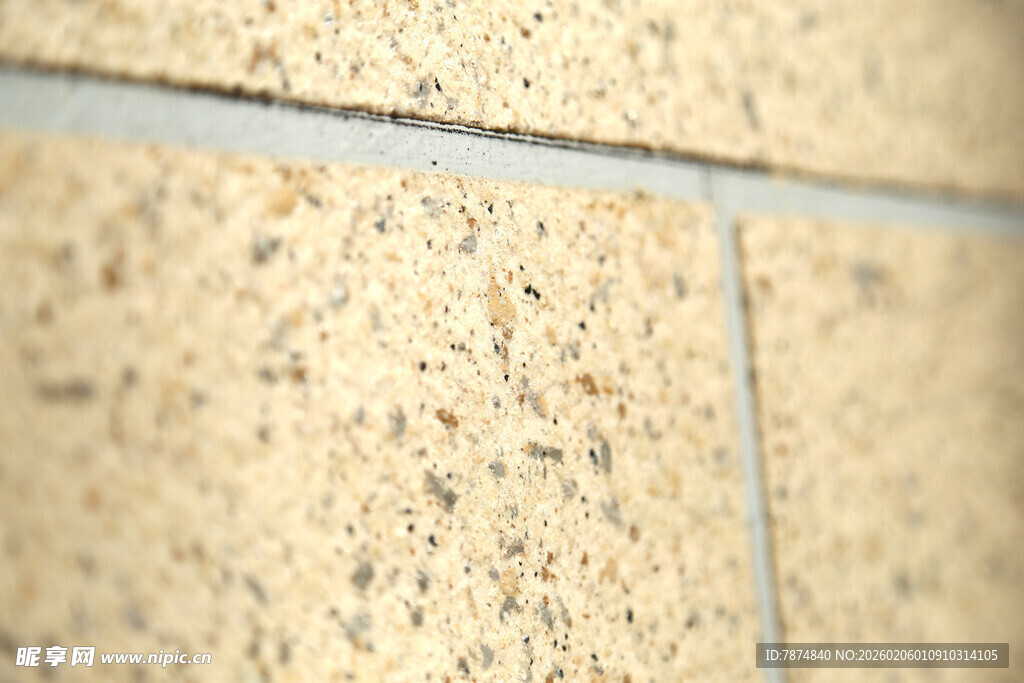 米黄色石材墙面细节