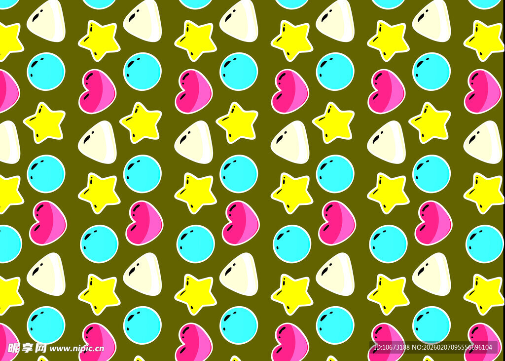 多彩糖果星星图案背景
